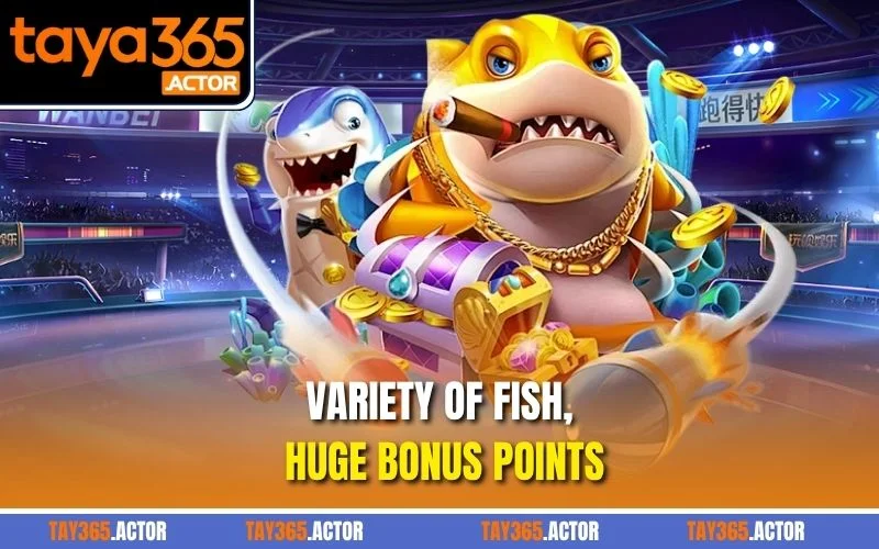 Variety of fish, huge bonus points